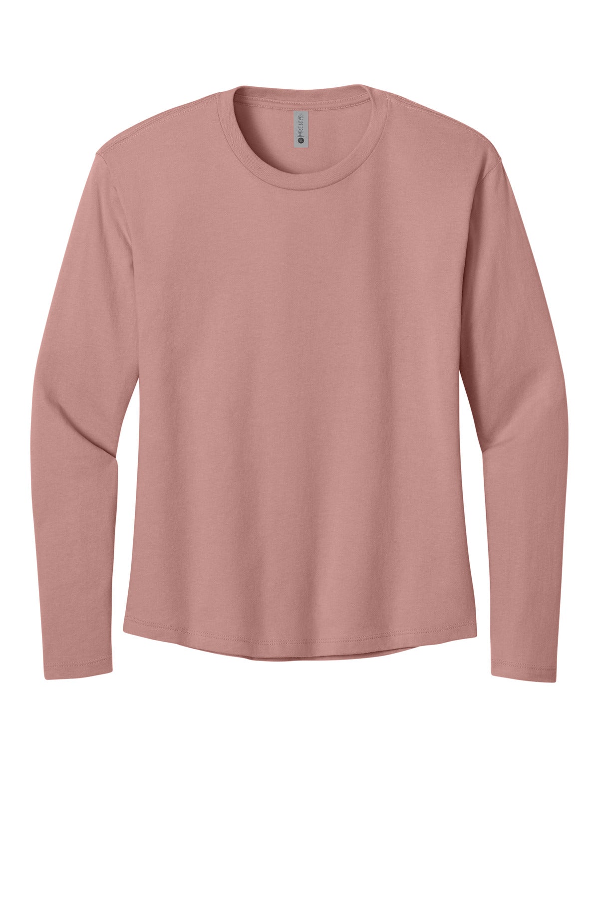 Front View of DesertPink Next Level Apparel Women's Cotton Relaxed Long Sleeve Tee NL3911
