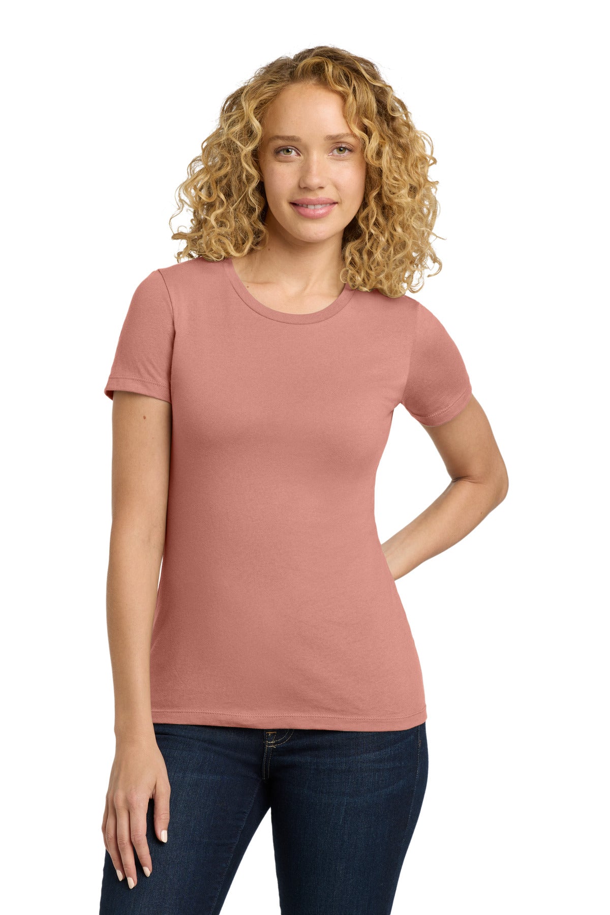 Front View of DesertPink Next Level Apparel Women's Cotton Tee. NL3900