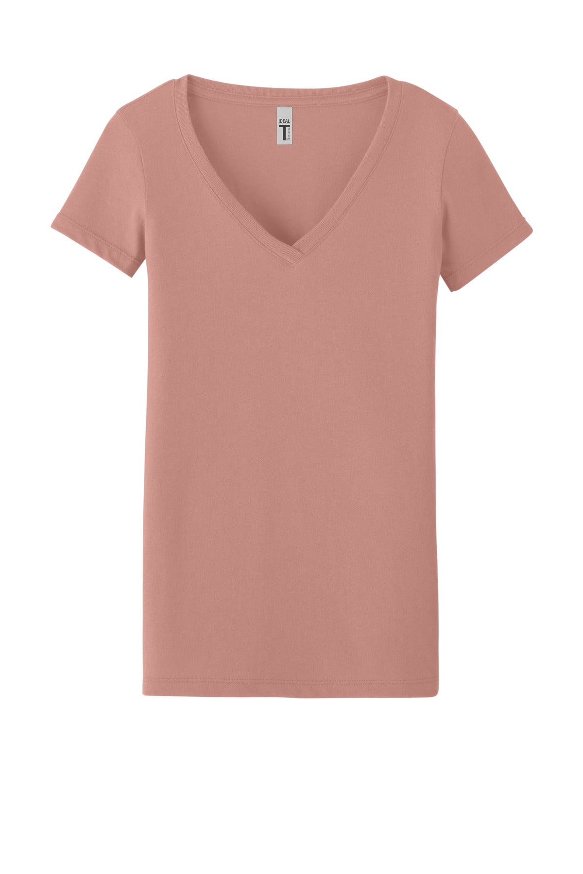Front View of DesertPink Next Level Apparel Women's Ideal V-Neck Tee NL1540