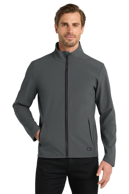 Front View of DieselGrey OGIO Commuter Full-Zip Soft Shell OG755