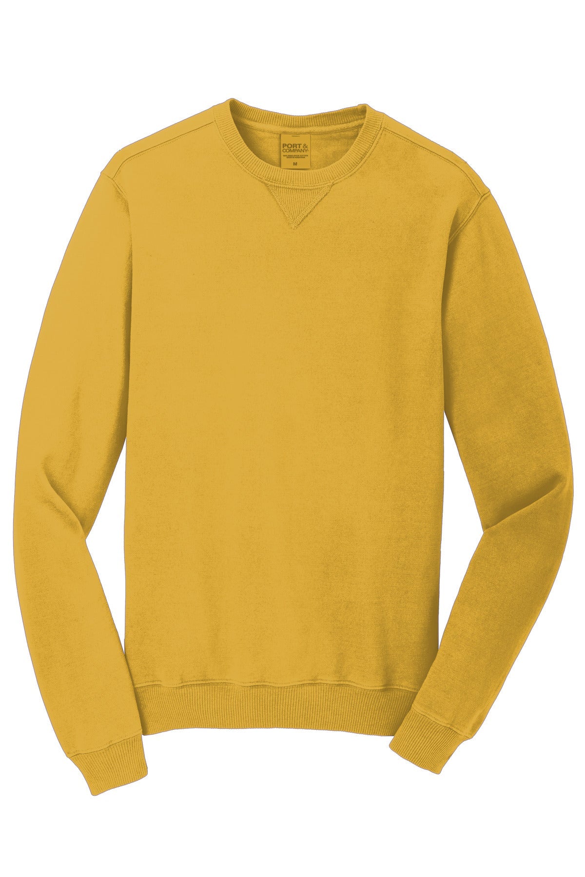 Front View of Dijon Port & Co Beach Wash Garment-Dyed Crewneck Sweatshirt PC098