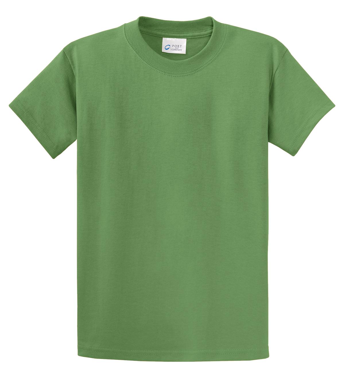 Front View of Dill Green Port & Co Essential Tee. PC61