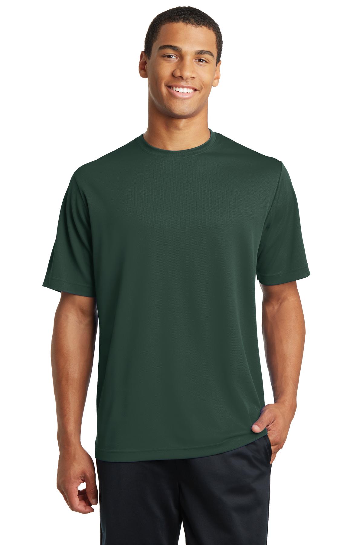Front View of Dk Forest Grn Sport-Tek PosiCharge RacerMesh Tee. ST340