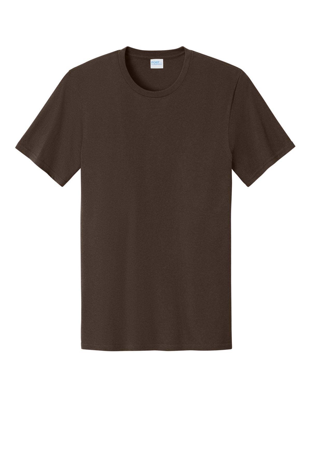 Front View of DkChocBrn Port & Co Easy Cotton Tee PC43