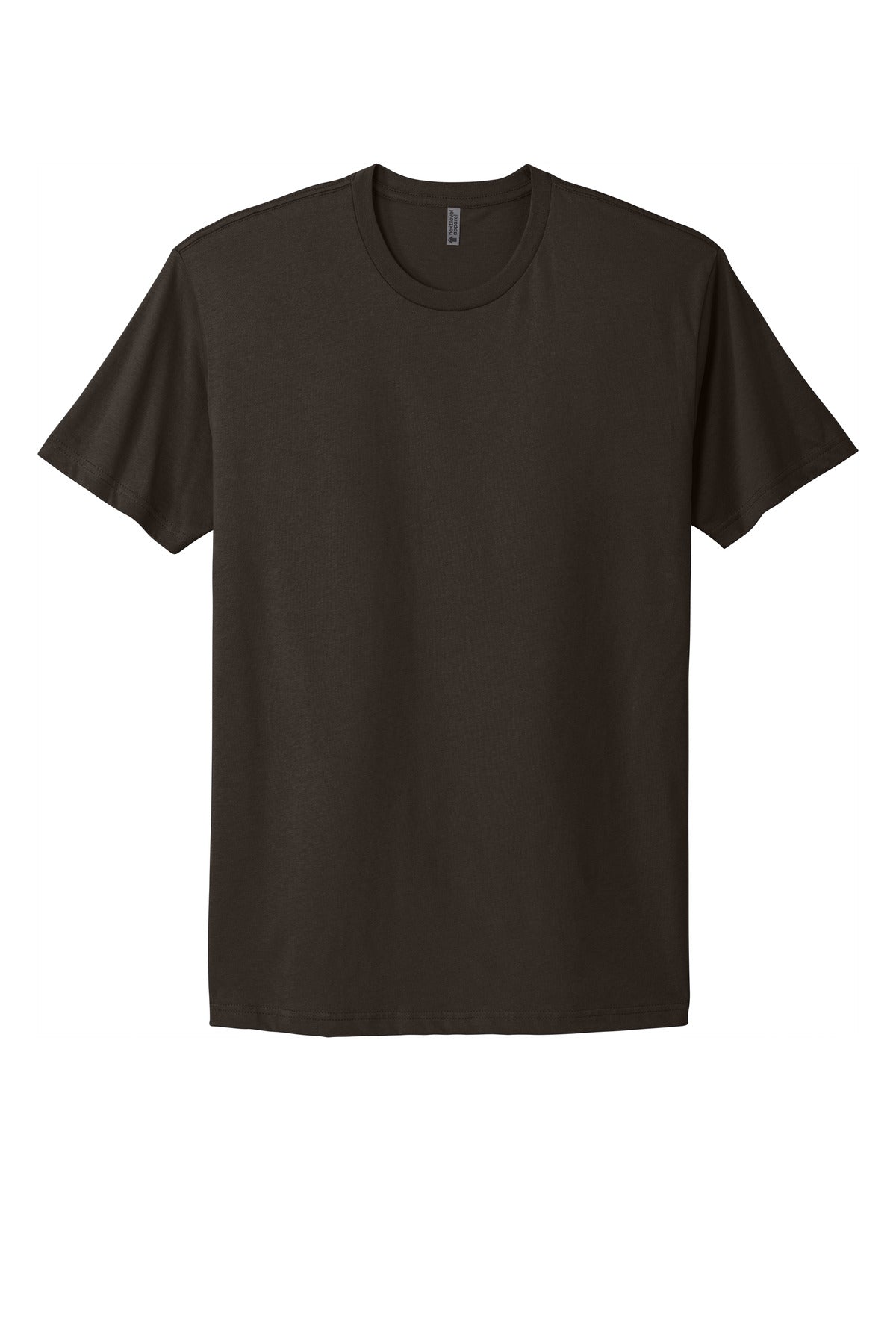 Front View of DKChocolte Next Level Apparel Adult Cotton Tee. NL3600