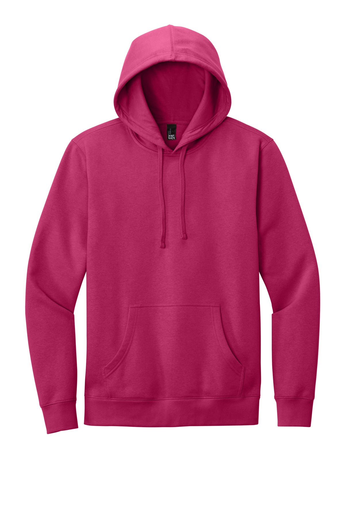 Front View of DkFuchsia District V.I.T. Fleece Hoodie DT6100