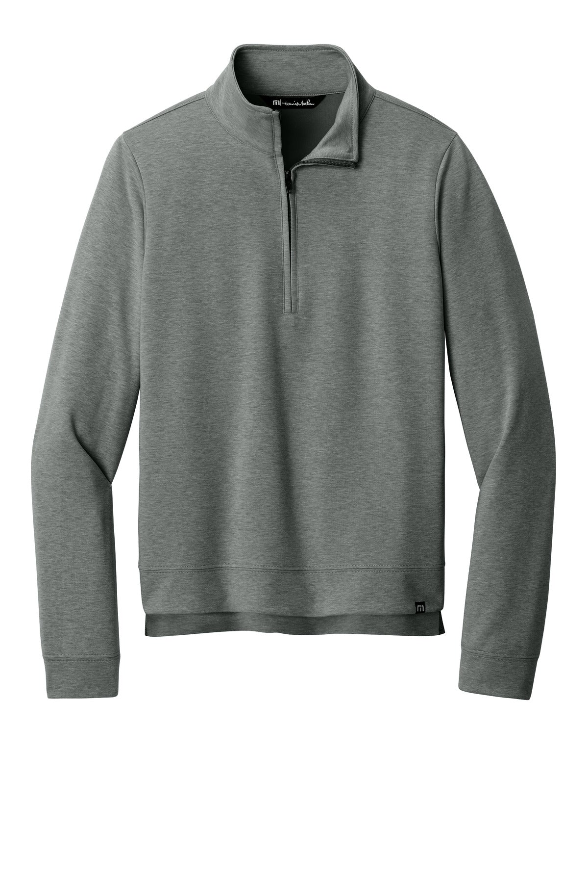 Front View of DkGyHthr TravisMathew Women's Coveside 1/2-Zip TM1LD007