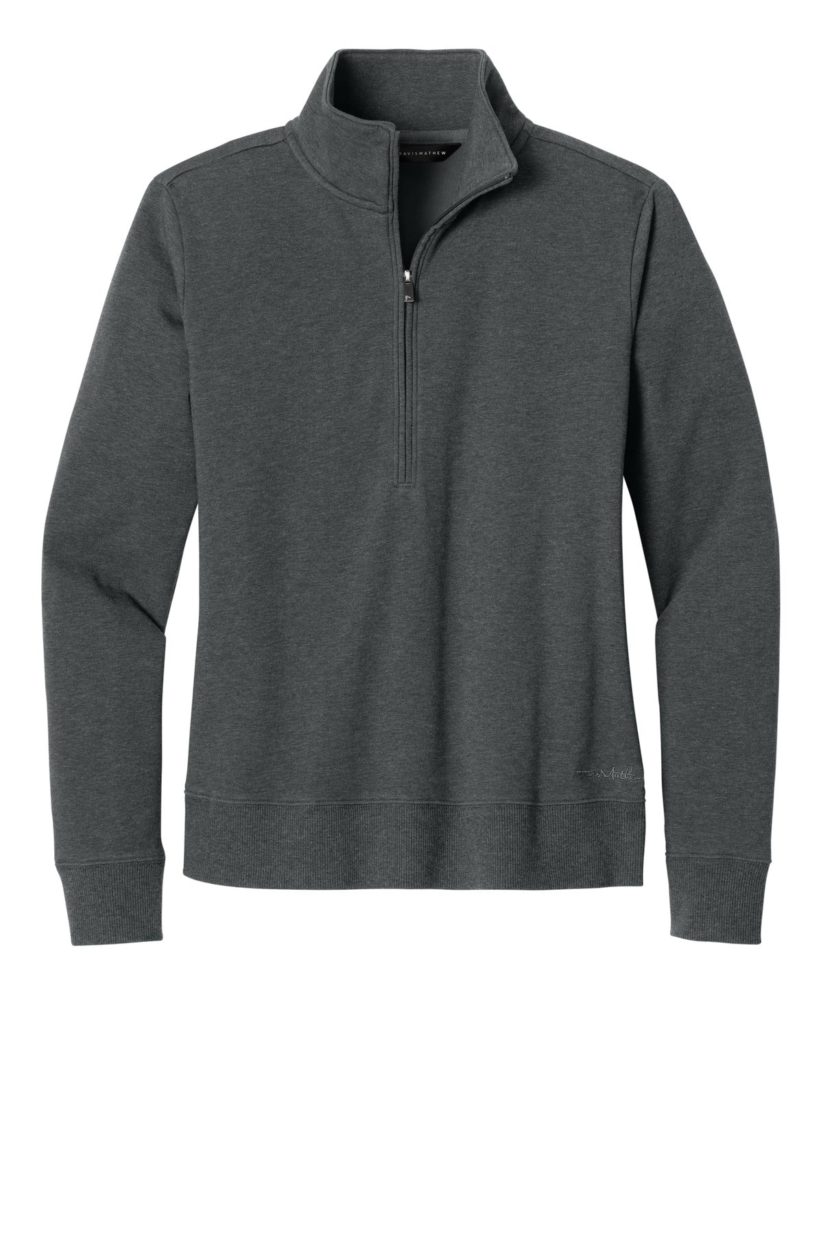 Front View of DkGyHthr TravisMathew Women's Ocean Villa 1/4-Zip TMA41428