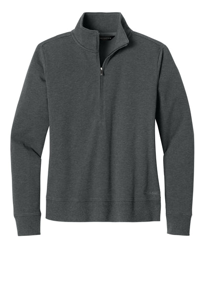 Front View of DkGyHthr TravisMathew Women's Ocean Villa 1/4-Zip TMA41428
