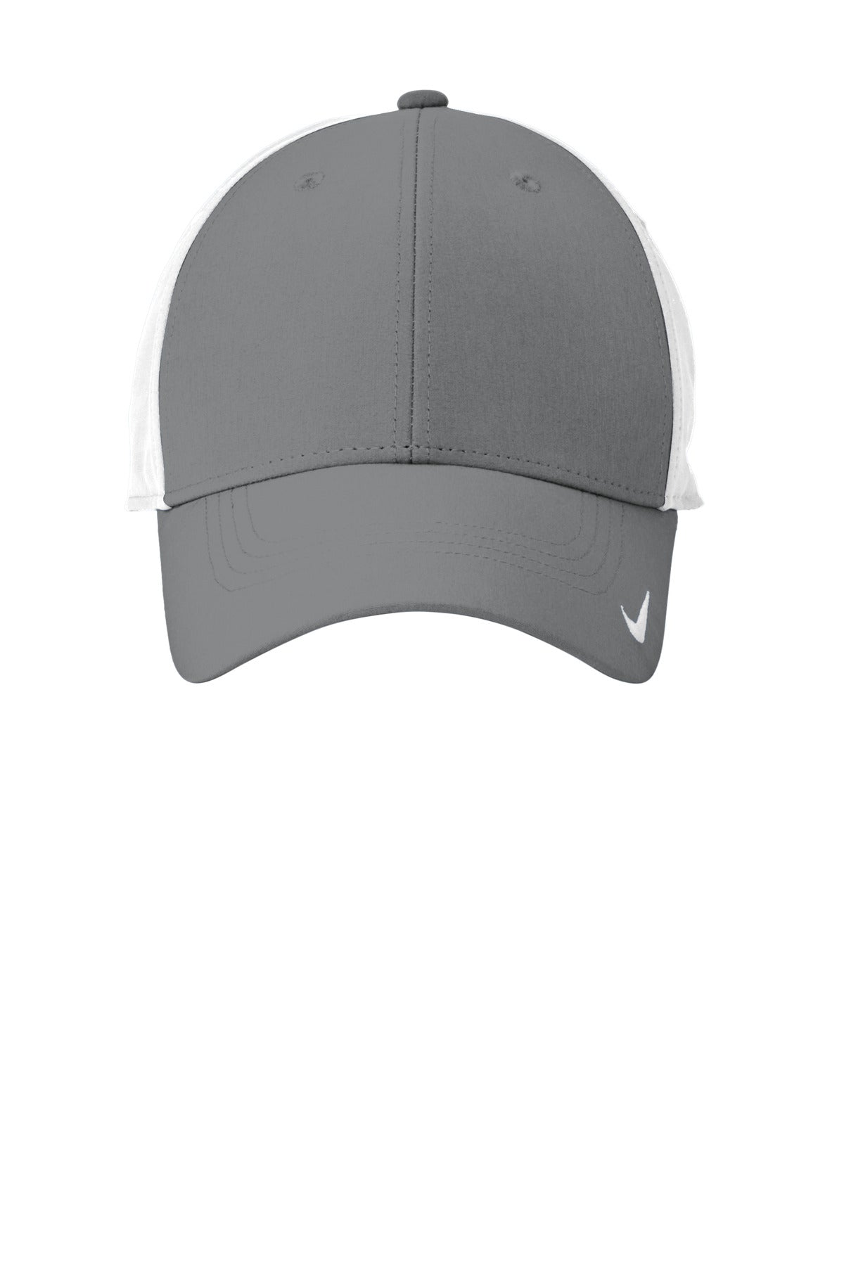 Front View of DkGy/White Nike Dri-FIT Legacy Cap NKFB6447