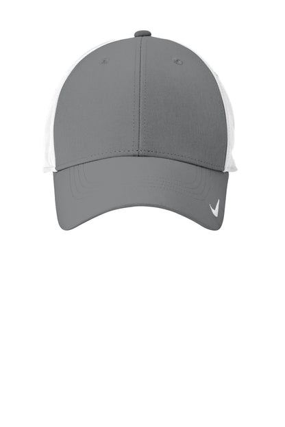 Front View of DkGy/White Nike Dri-FIT Legacy Cap NKFB6447