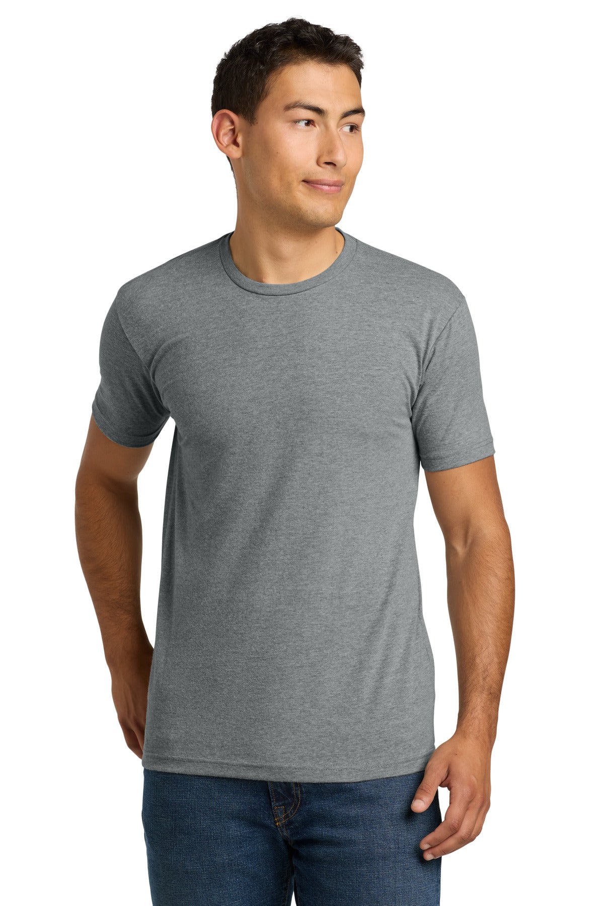 Front View of DkHtGray Next Level Apparel Adult CVC Tee. NL6210