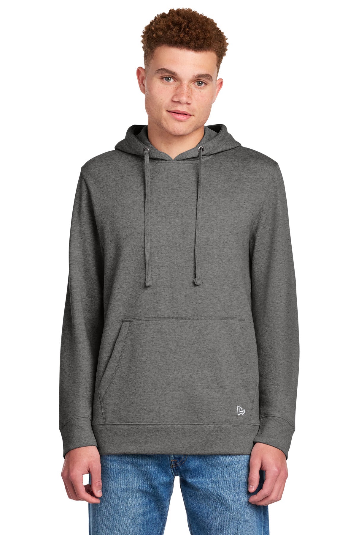 Front View of DkHtGry New Era Comeback Fleece Pullover Hoodie NEA550