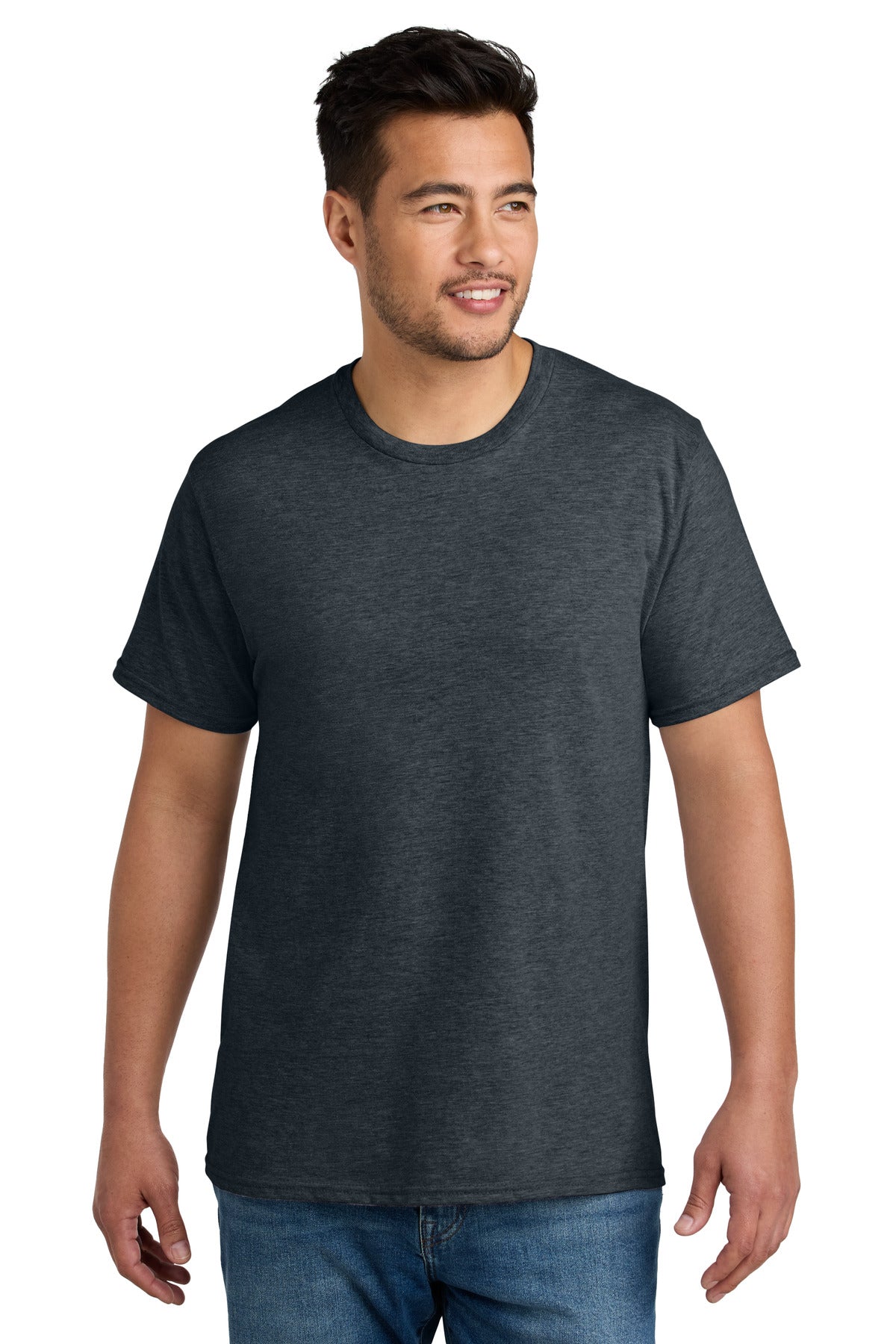 Front View of DkHtGry Port & Co CVC Tee PC340