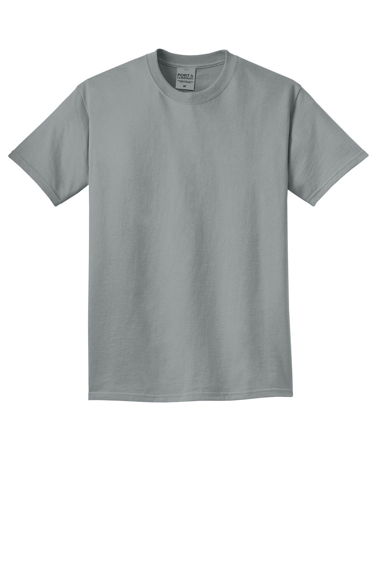 Front View of Dove Grey Port & Co Beach Wash Garment-Dyed Tee. PC099
