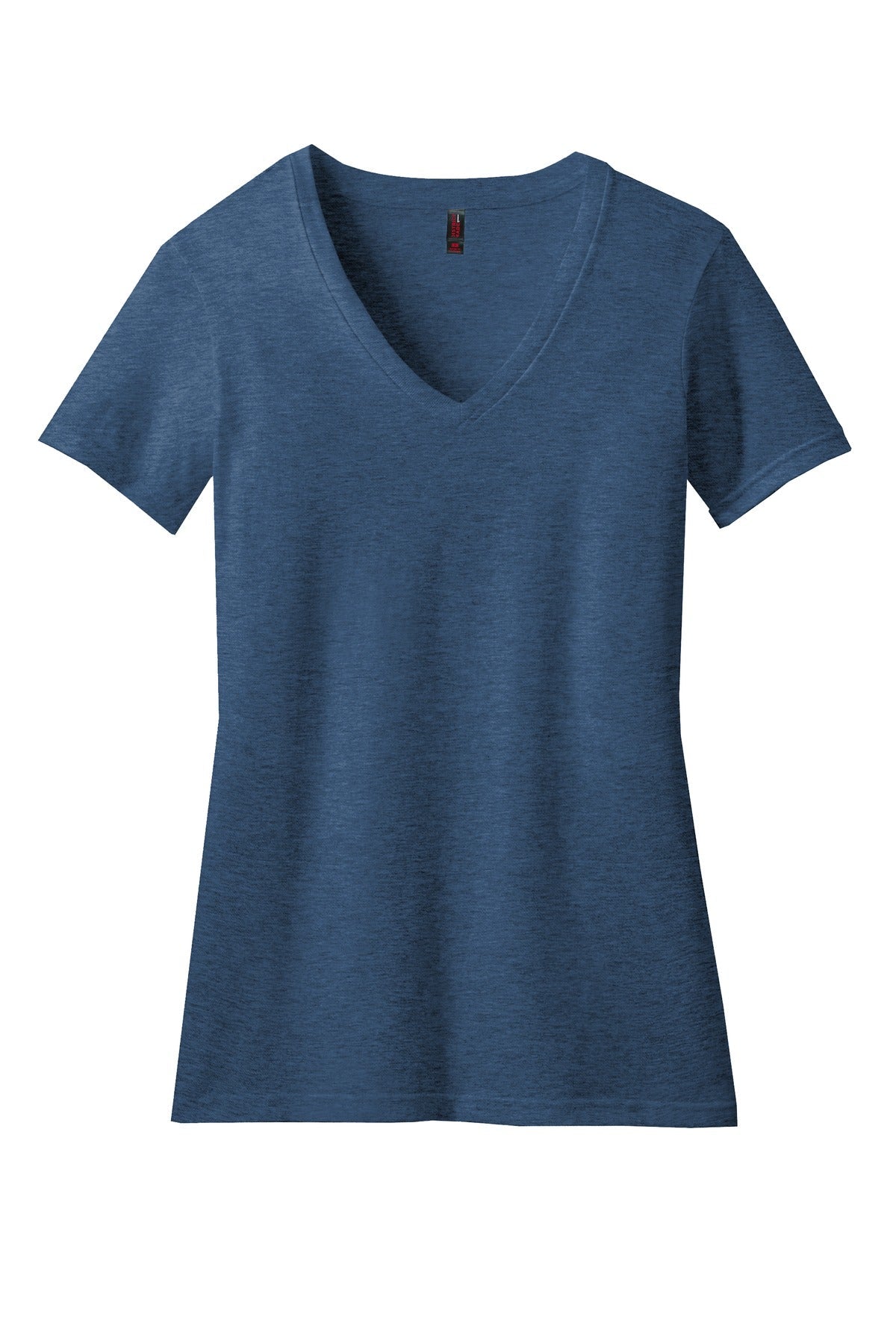 Front View of Dp Royal Fleck District Women's Perfect Blend CVC V-Neck Tee. DM1190L