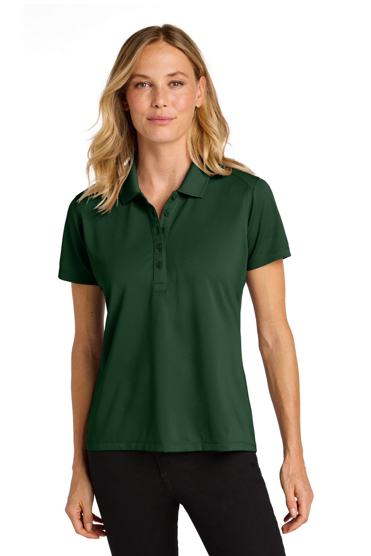 Front View of DpForGrn Port Authority Women's Wearever Performance Pique Polo LK240