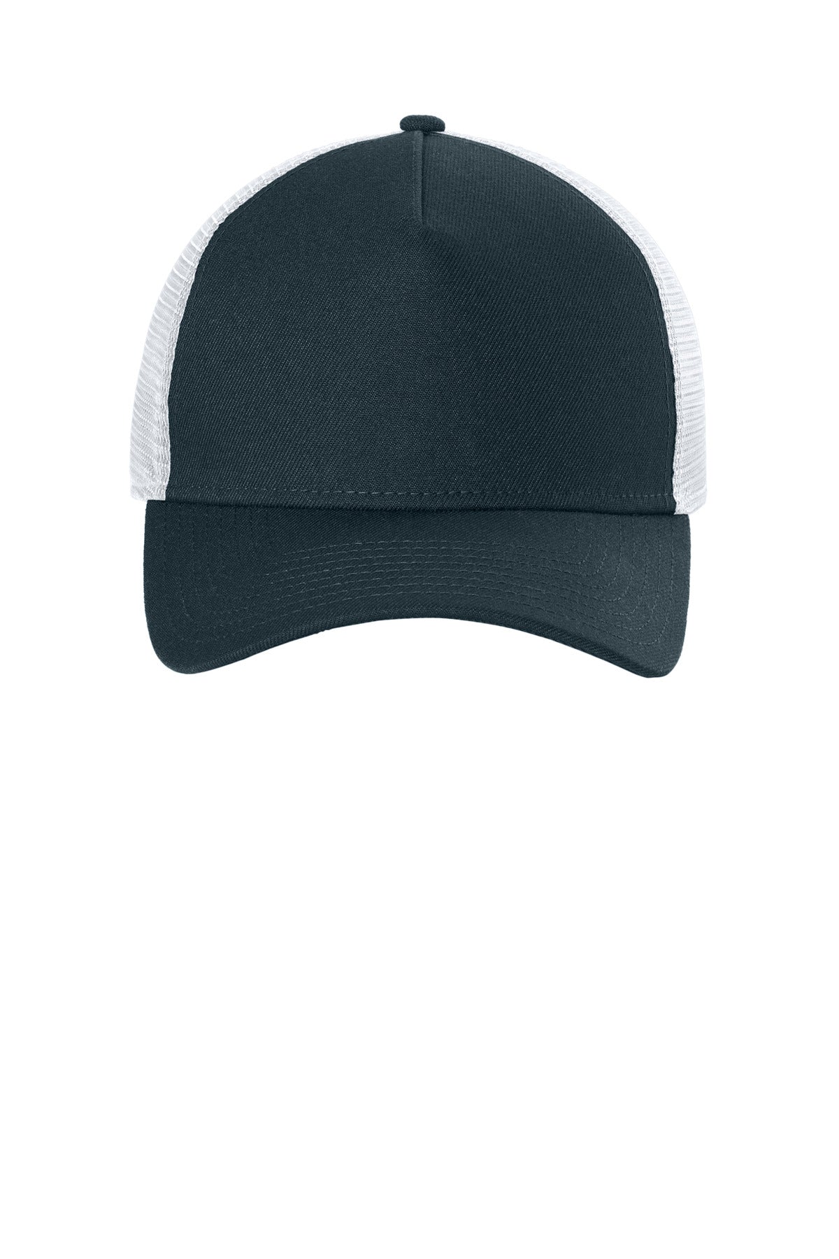 Front View of DpNv/White New Era A-Frame Snapback Mesh Back Cap NE212