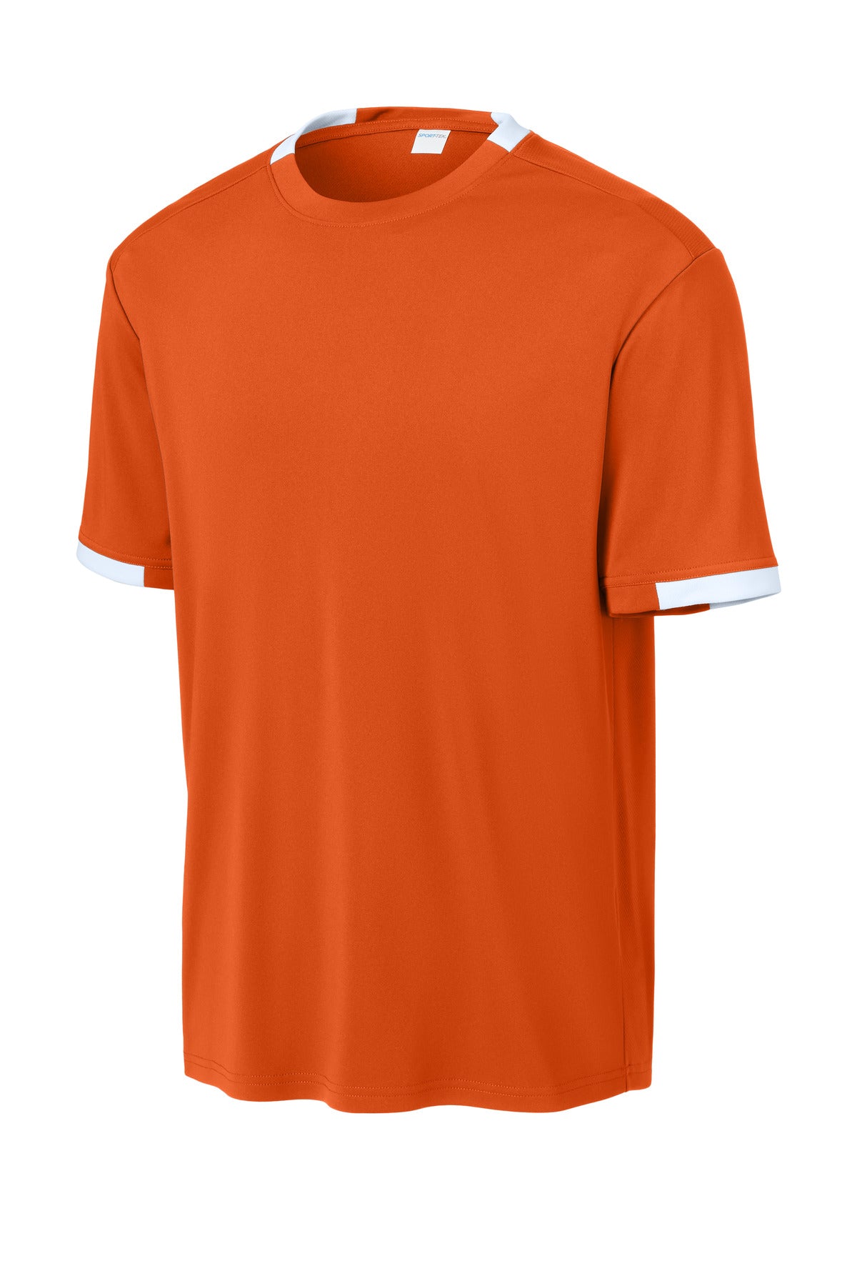 Front View of DpOr/White Sport-Tek Club Short Sleeve Crew ST440