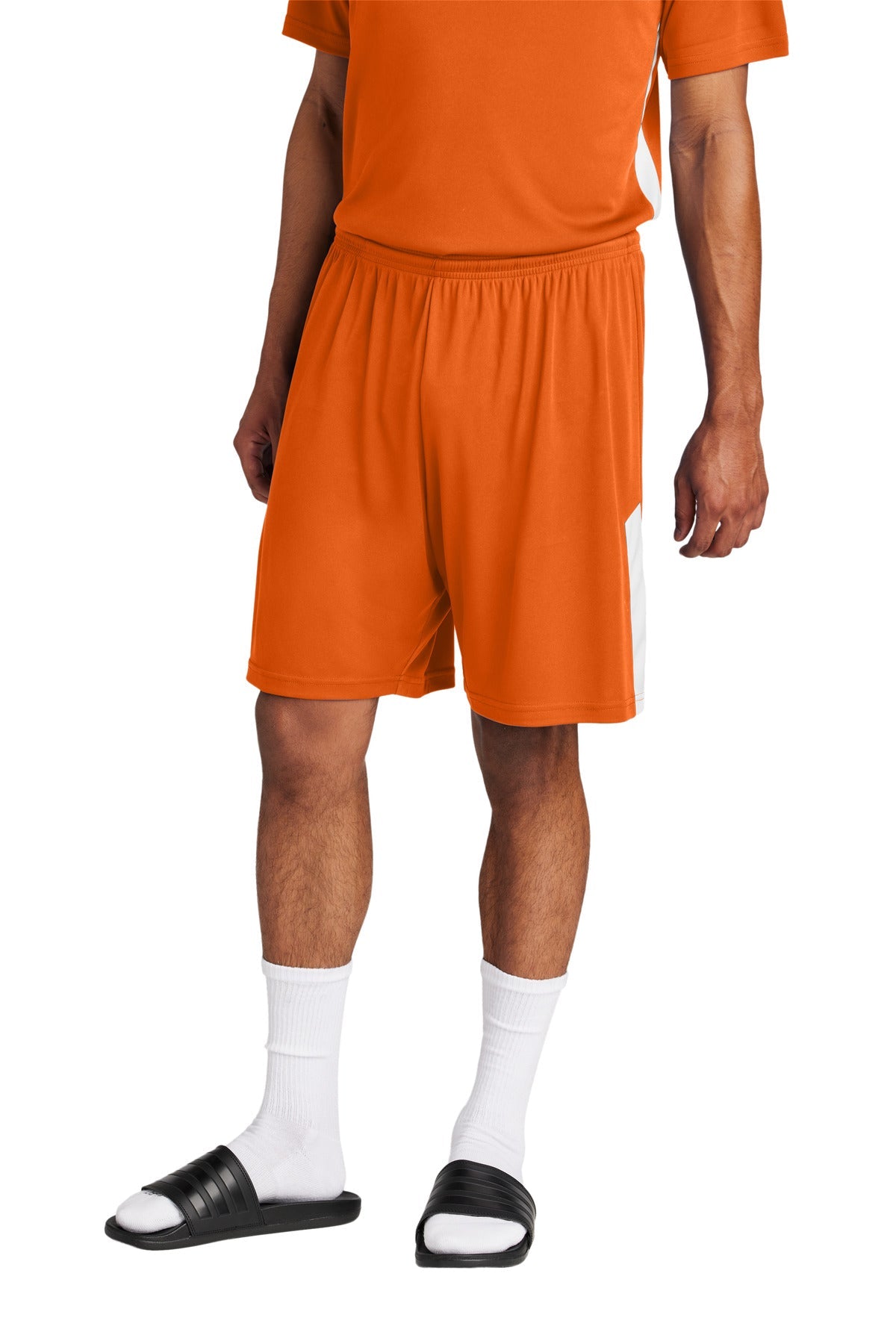 Front View of DpOr/White Sport-Tek Competitor United 7" Short ST103
