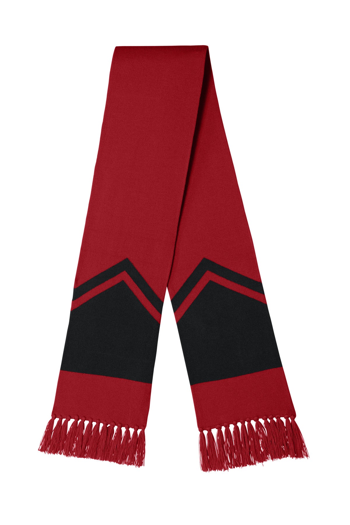 Front View of DpRd/Blk Sport-Tek Gameday Scarf STA06