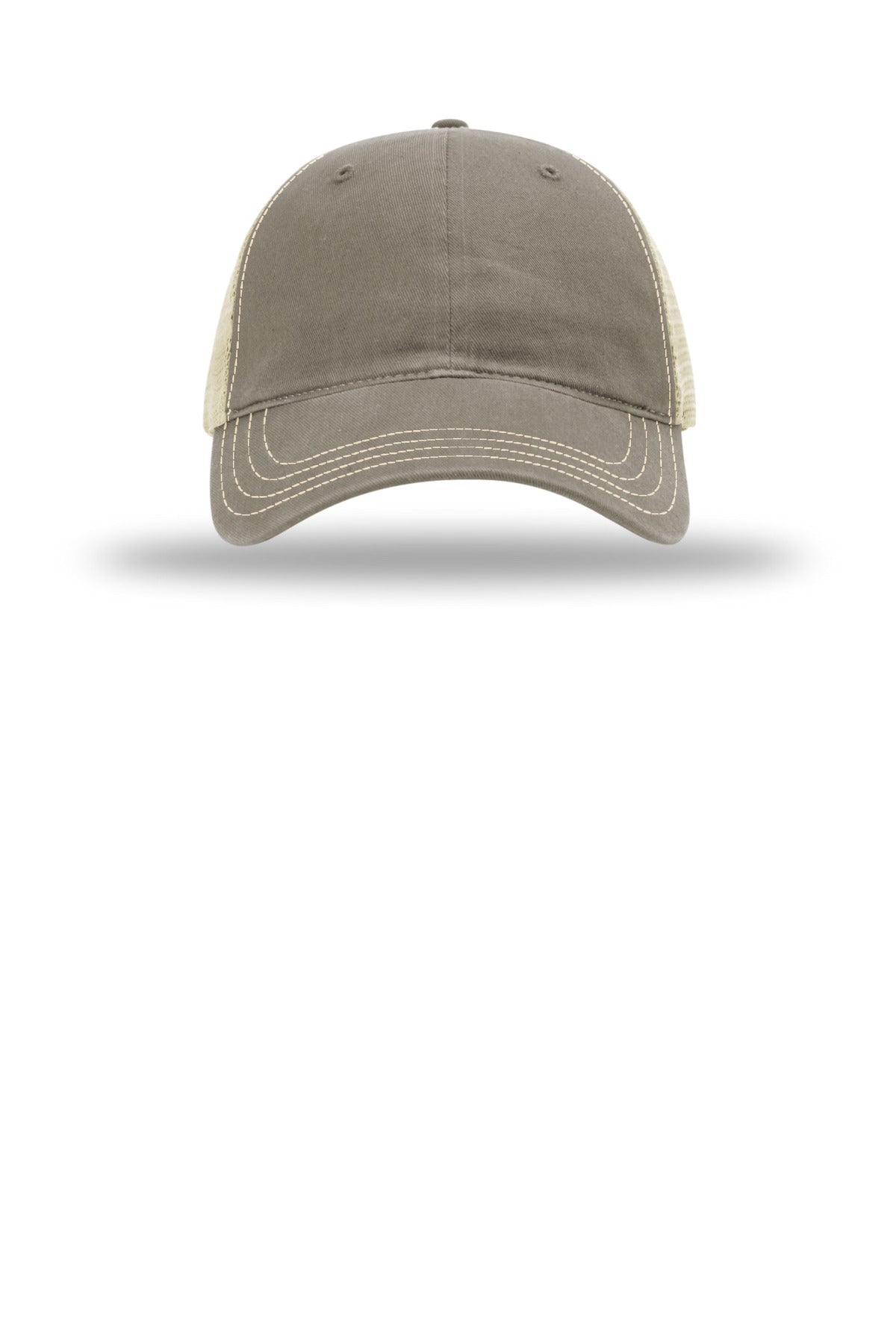 Front View of Drftwd/Khk Richardson Garment Washed Trucker 111