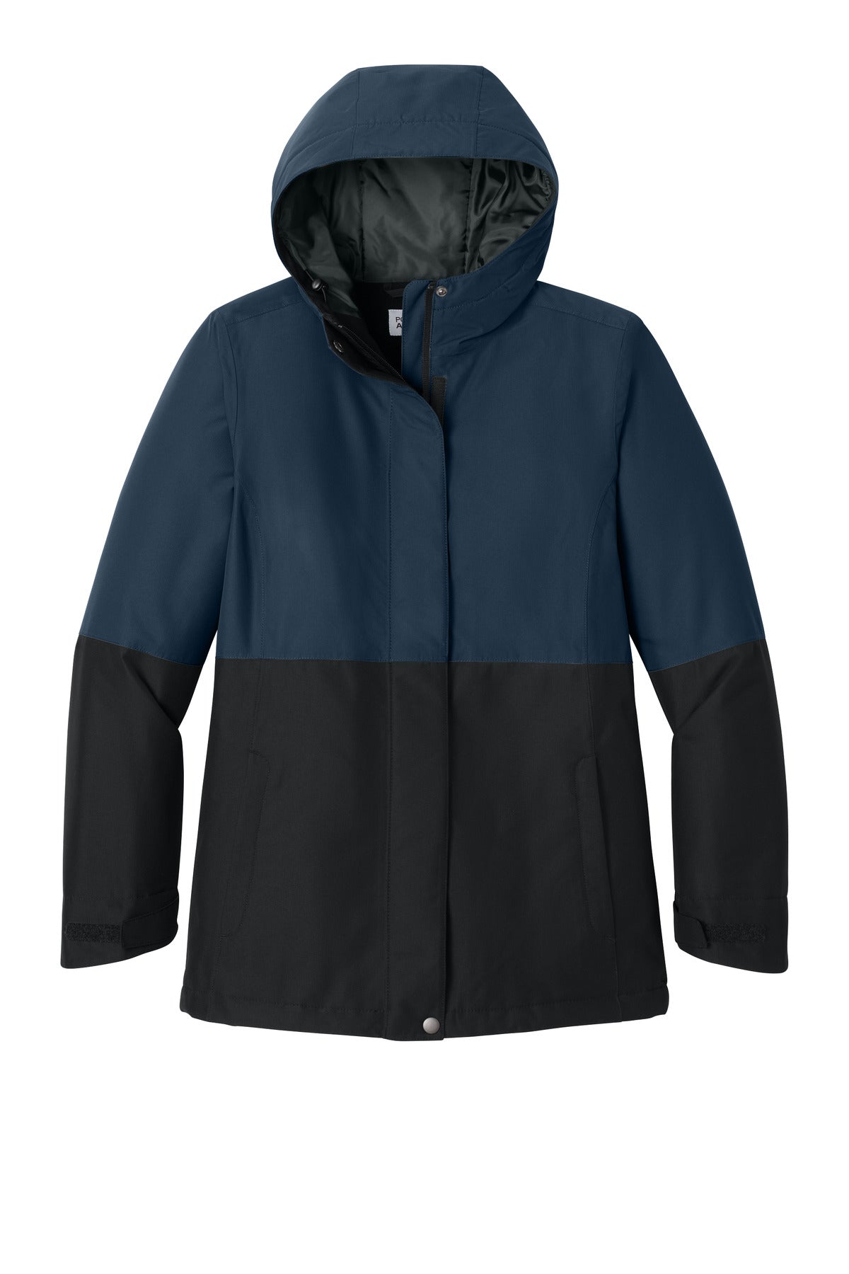 Front View of DsBNv/DpBk Port Authority Women's Insulated Heavy Ripstop Jacket L721