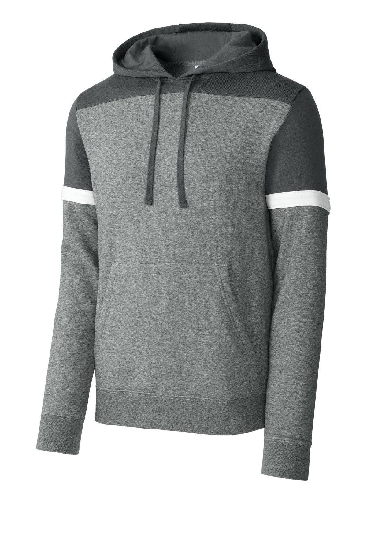 Front View of DSmGy/VtgH Sport-Tek Drive Fleece Colorblock Hoodie STF205