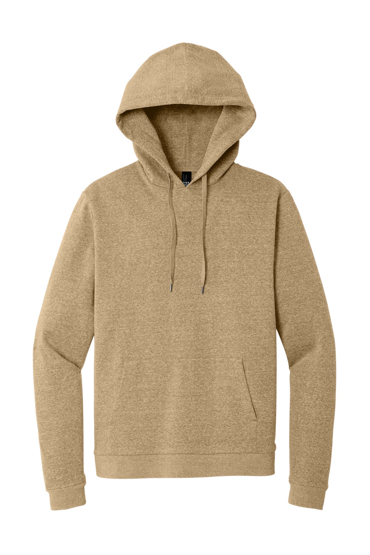 Front View of DsrtTanHtr District Perfect Tri Fleece Pullover Hoodie DT1300
