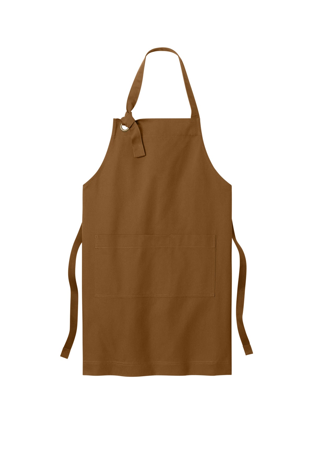 Front View of DuckBrown Port Authority Signature Heavy Twill Bib Apron A900
