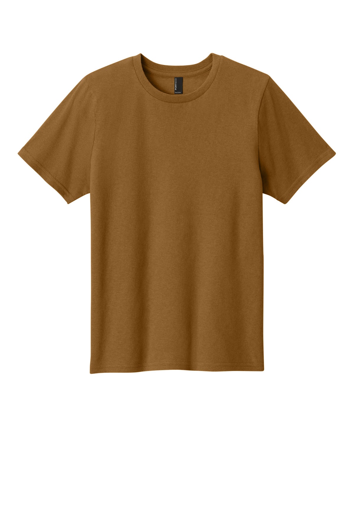 Front View of DuckBrown Port & Co Youth Easy Cotton Tee PC43Y