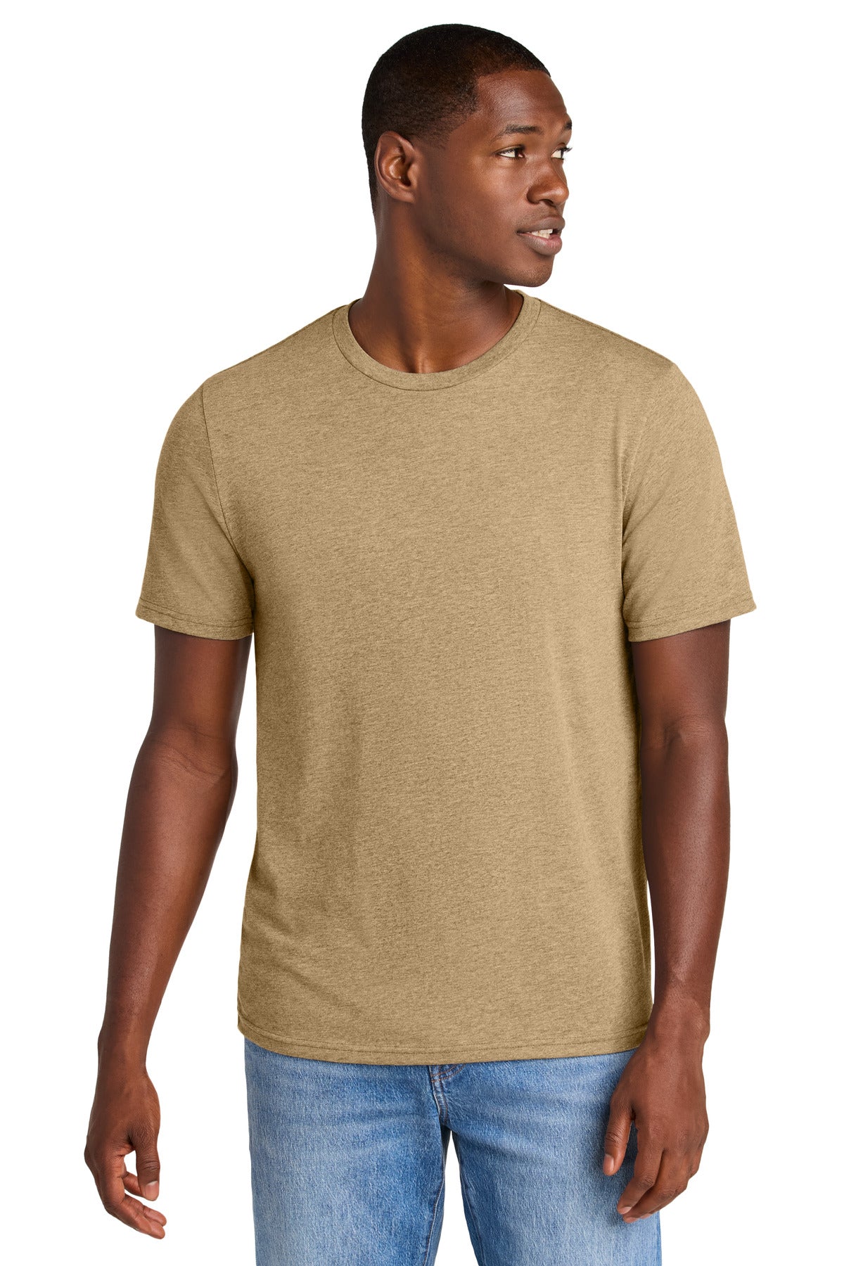 Front View of DuneHthr District Perfect Weight CVC Tee DT184