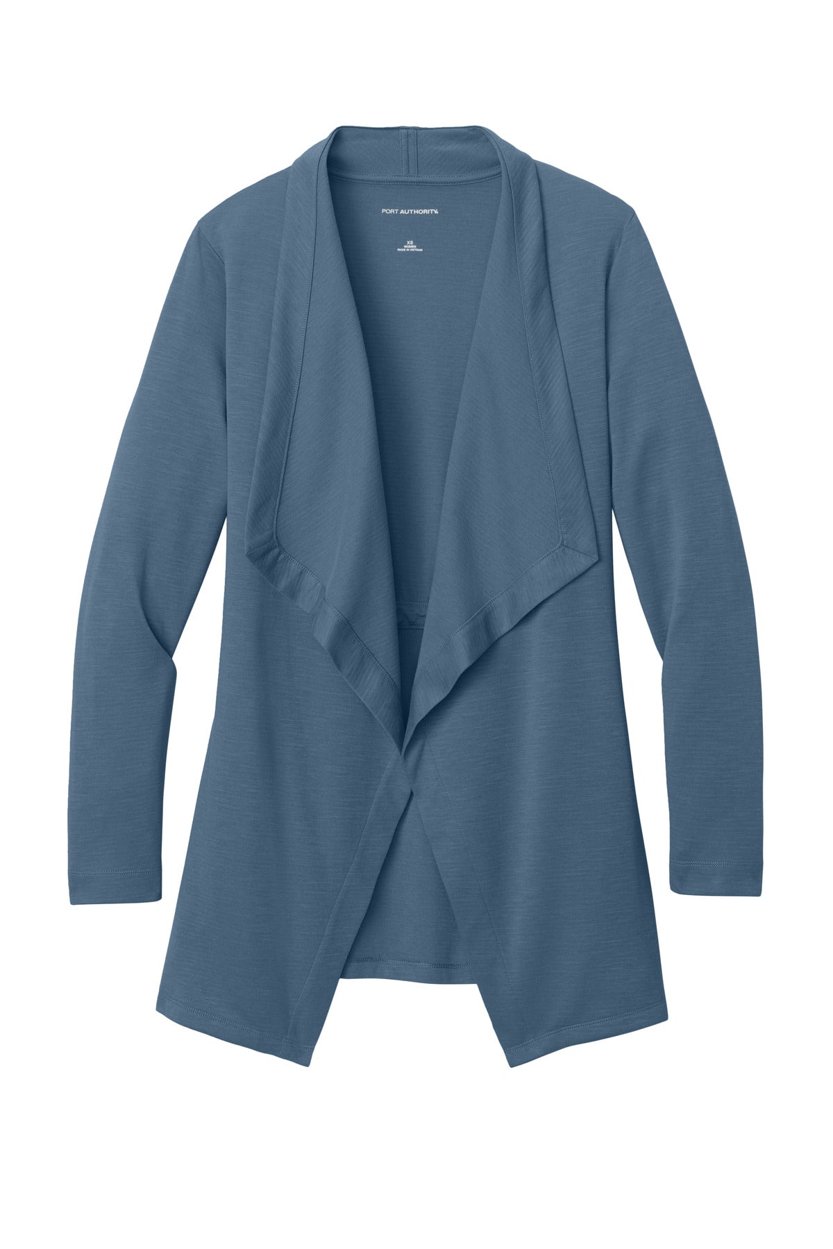 Front View of DuskBlue Port Authority Women's Breakwater Open Cardigan LK820