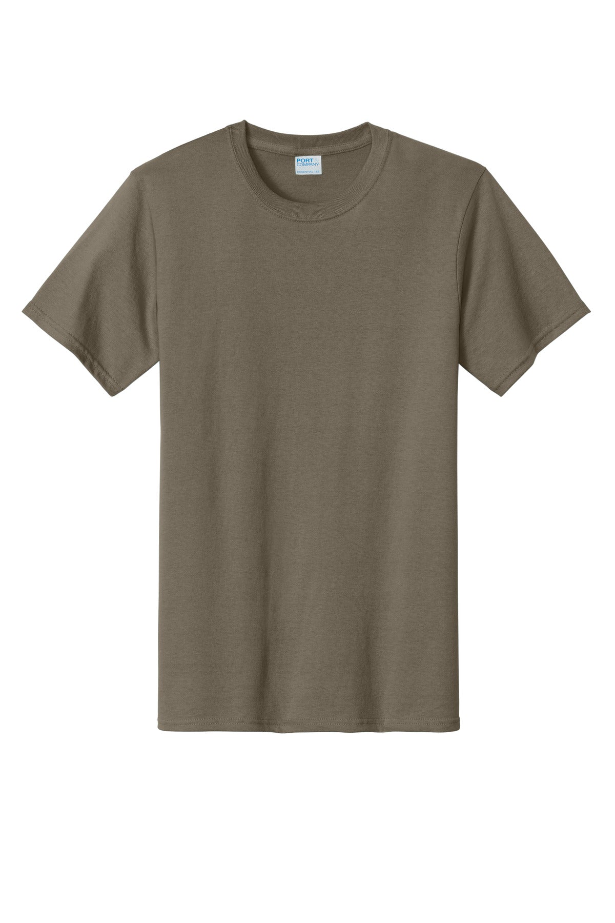 Front View of Dusty Brown Port & Co Tall Essential Tee. PC61T