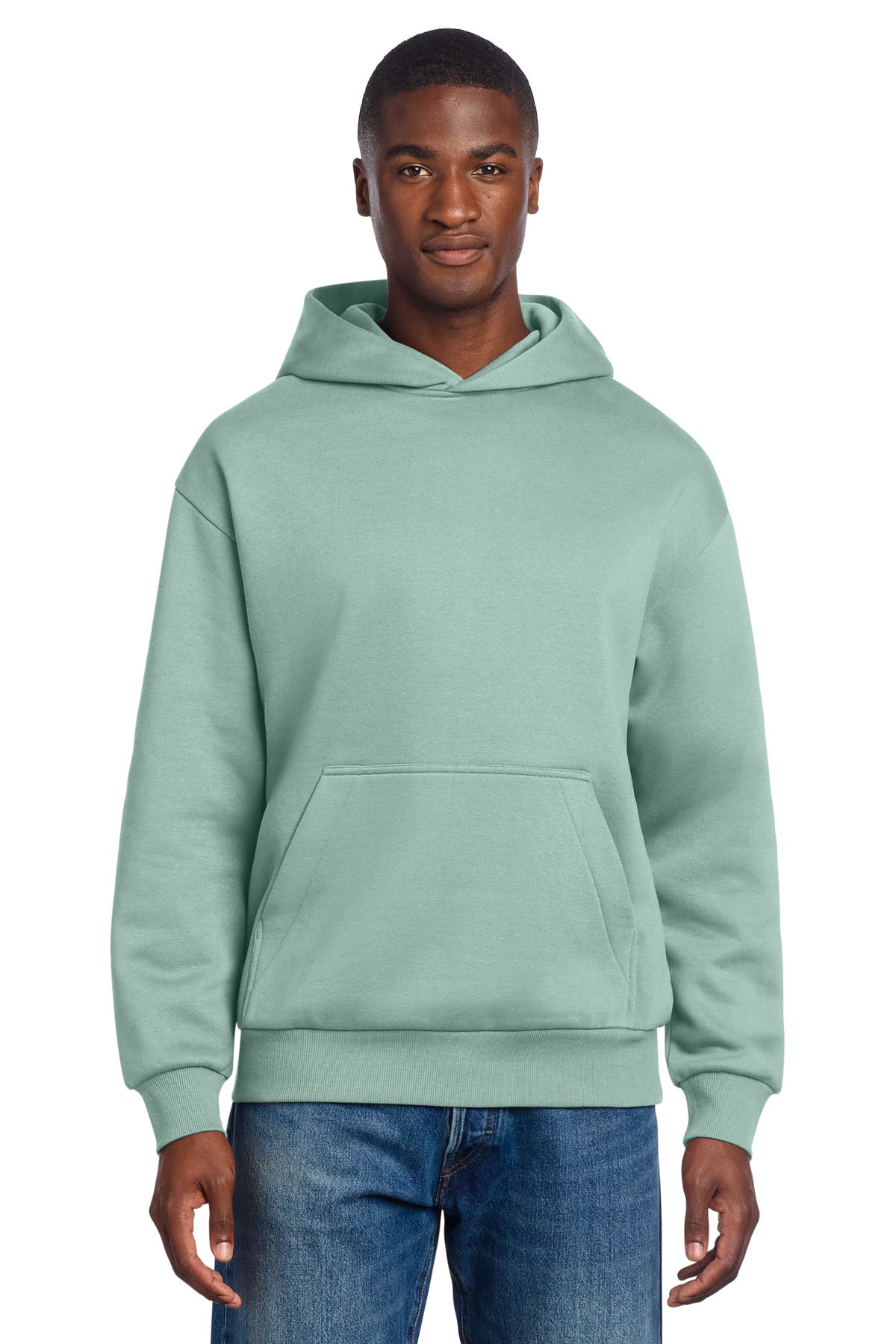 Front View of DustySage District V.I.T. Heavyweight Fleece Hoodie DT6150