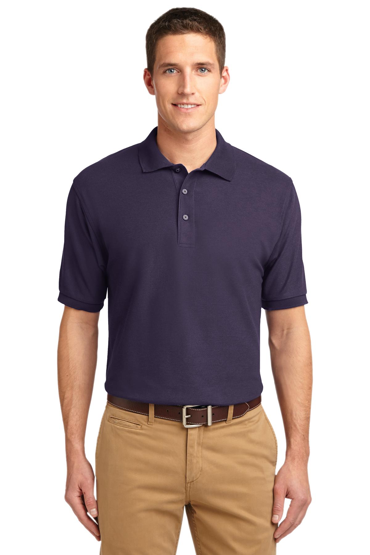 Front View of Eggplant Port Authority Extended Size Silk Touch Polo K500ES