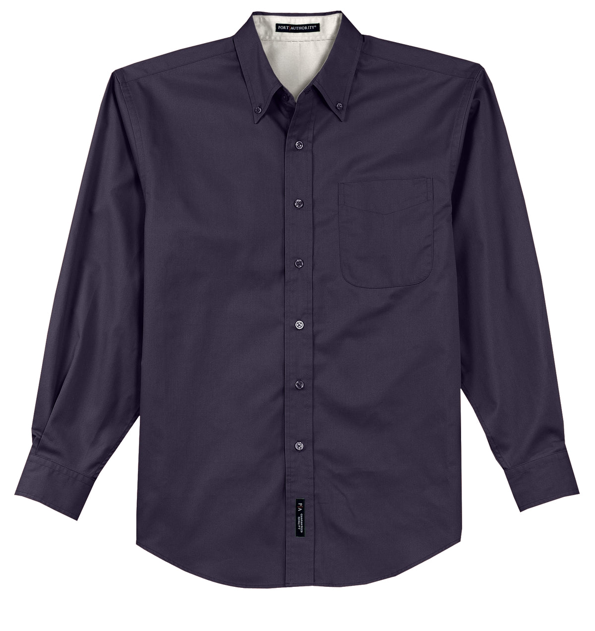 Front View of Eggplant Port Authority Long Sleeve Easy Care Shirt S608