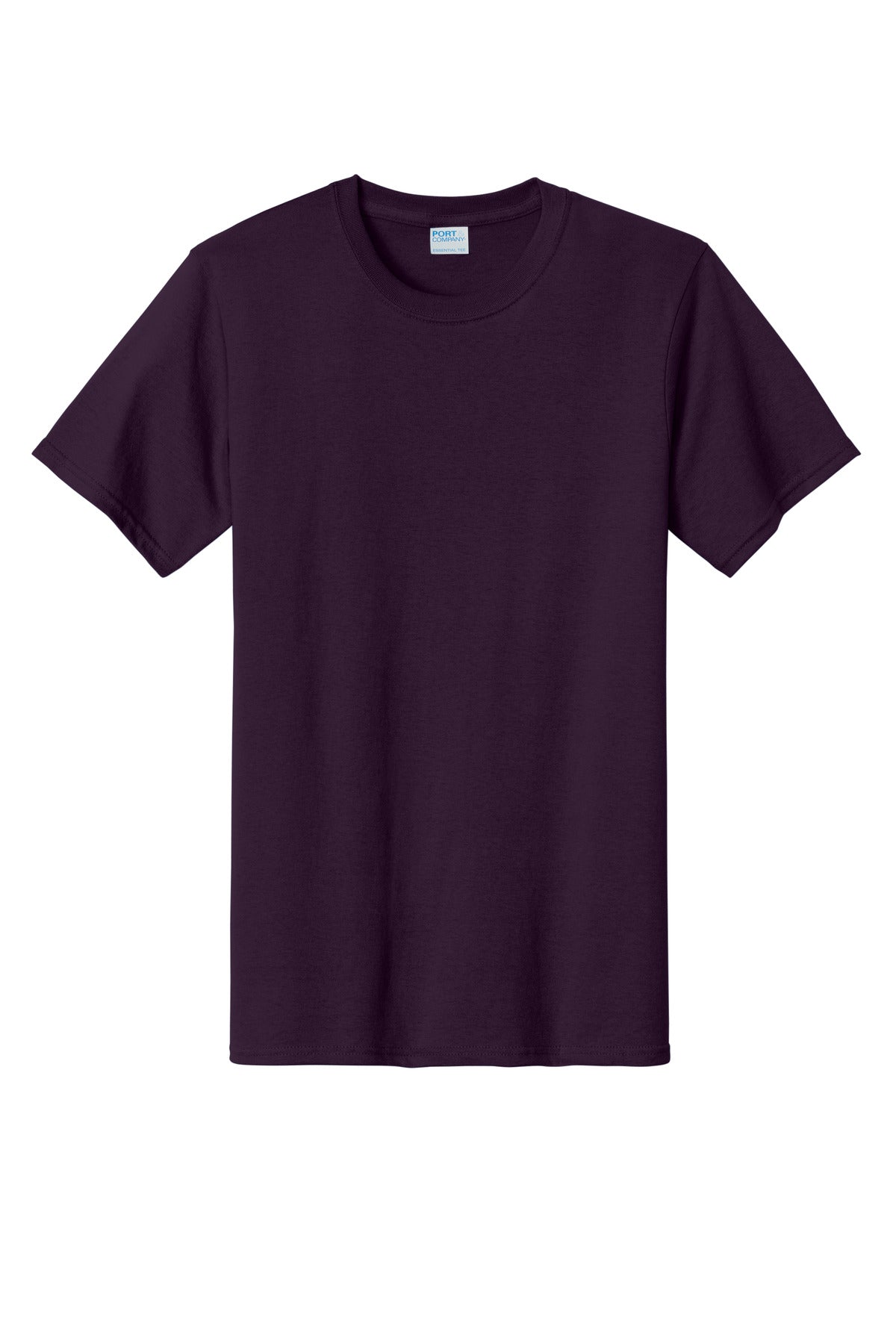 Front View of Eggplant Port & Co Tall Essential Tee. PC61T