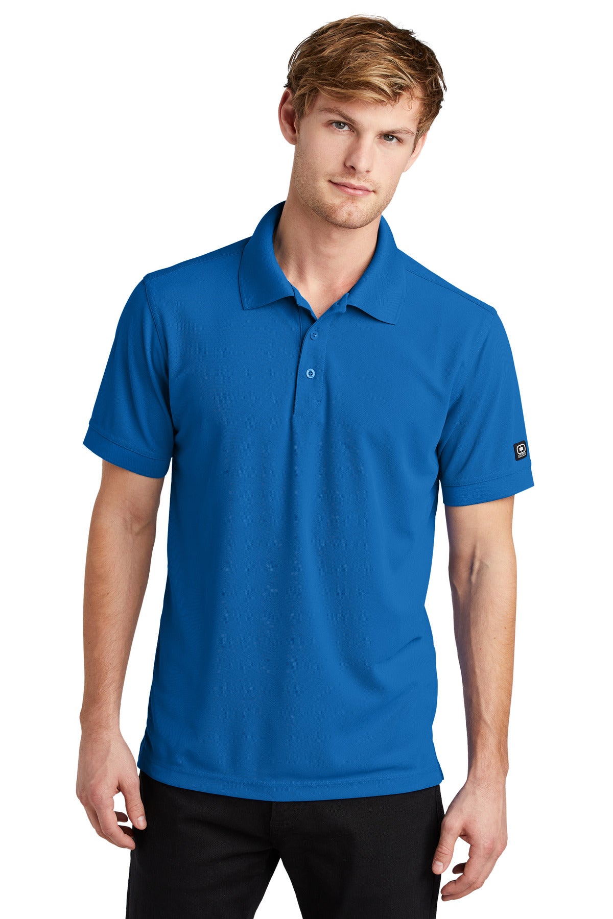Front View of Electric Blue OGIO - Caliber2.0 Polo OG101