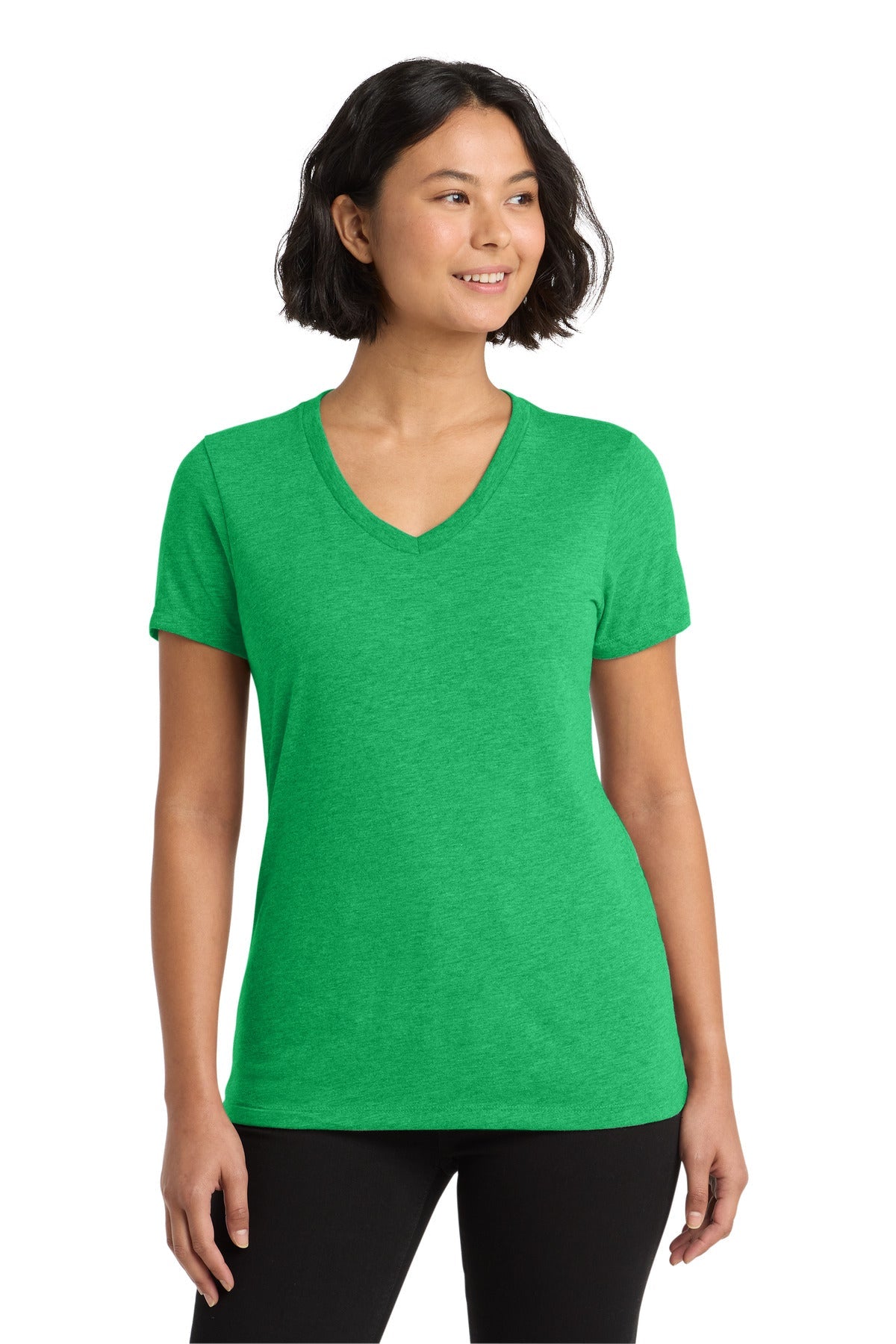 Front View of Enviro Green Allmade Women's Tri-Blend V-Neck Tee AL2018