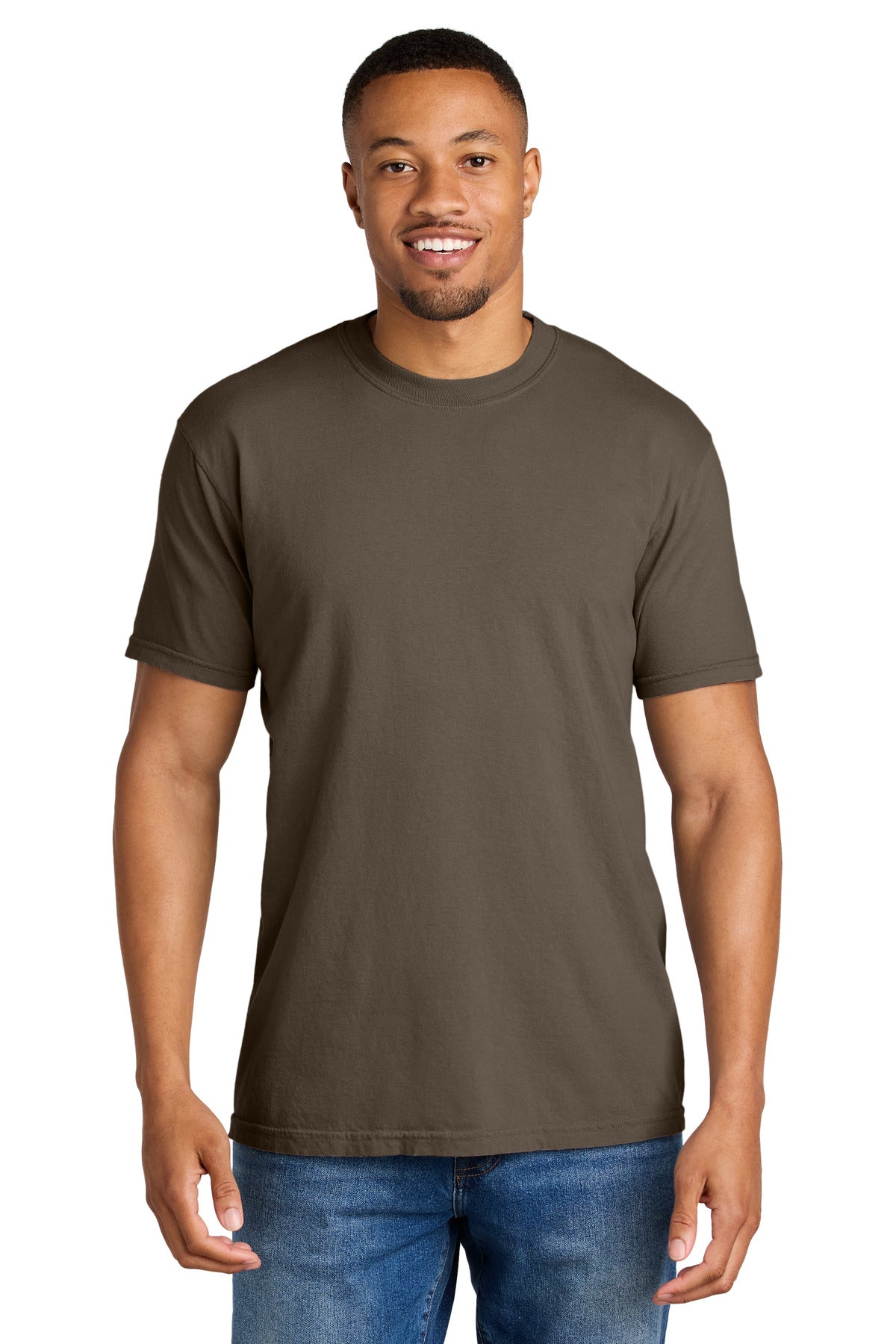 Front View of Espresso COMFORT COLORS Heavyweight Ring Spun Tee. 1717