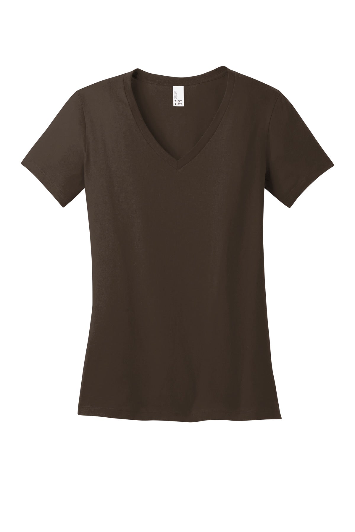 Front View of Espresso District - Women's Perfect Weight V-Neck Tee. DM1170L