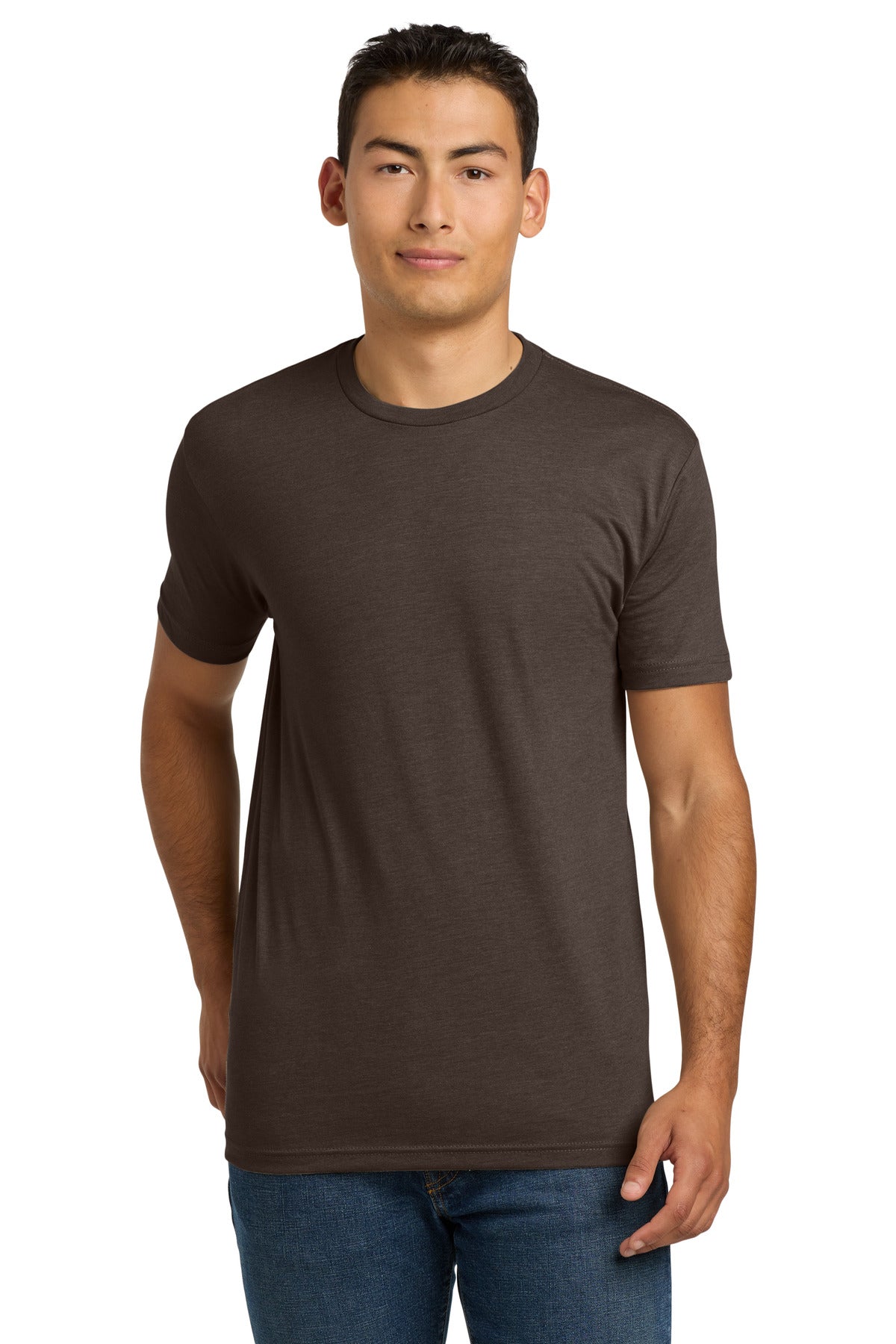 Front View of Espresso Next Level Apparel Adult CVC Tee. NL6210