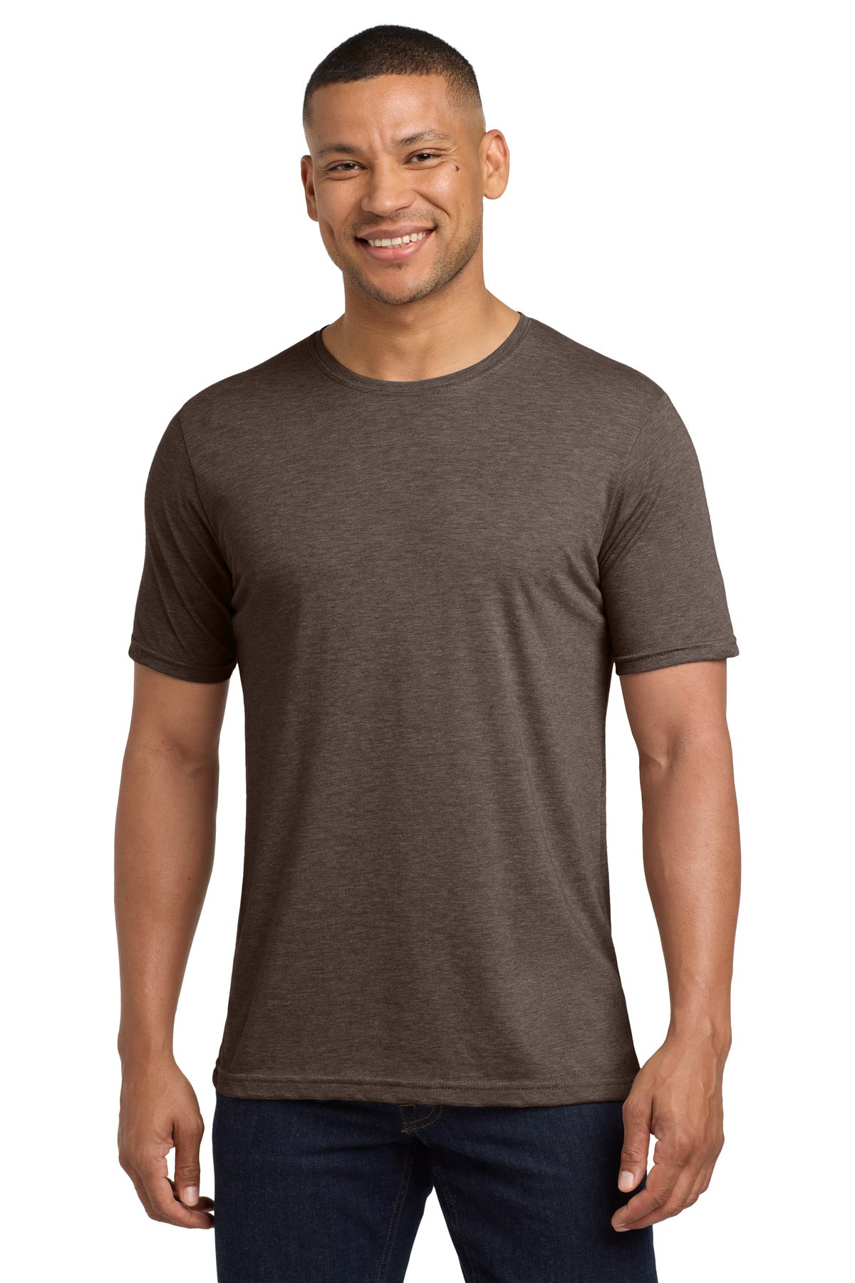 Front View of Espresso Next Level Apparel Adult Poly/Cotton Tee. NL6200
