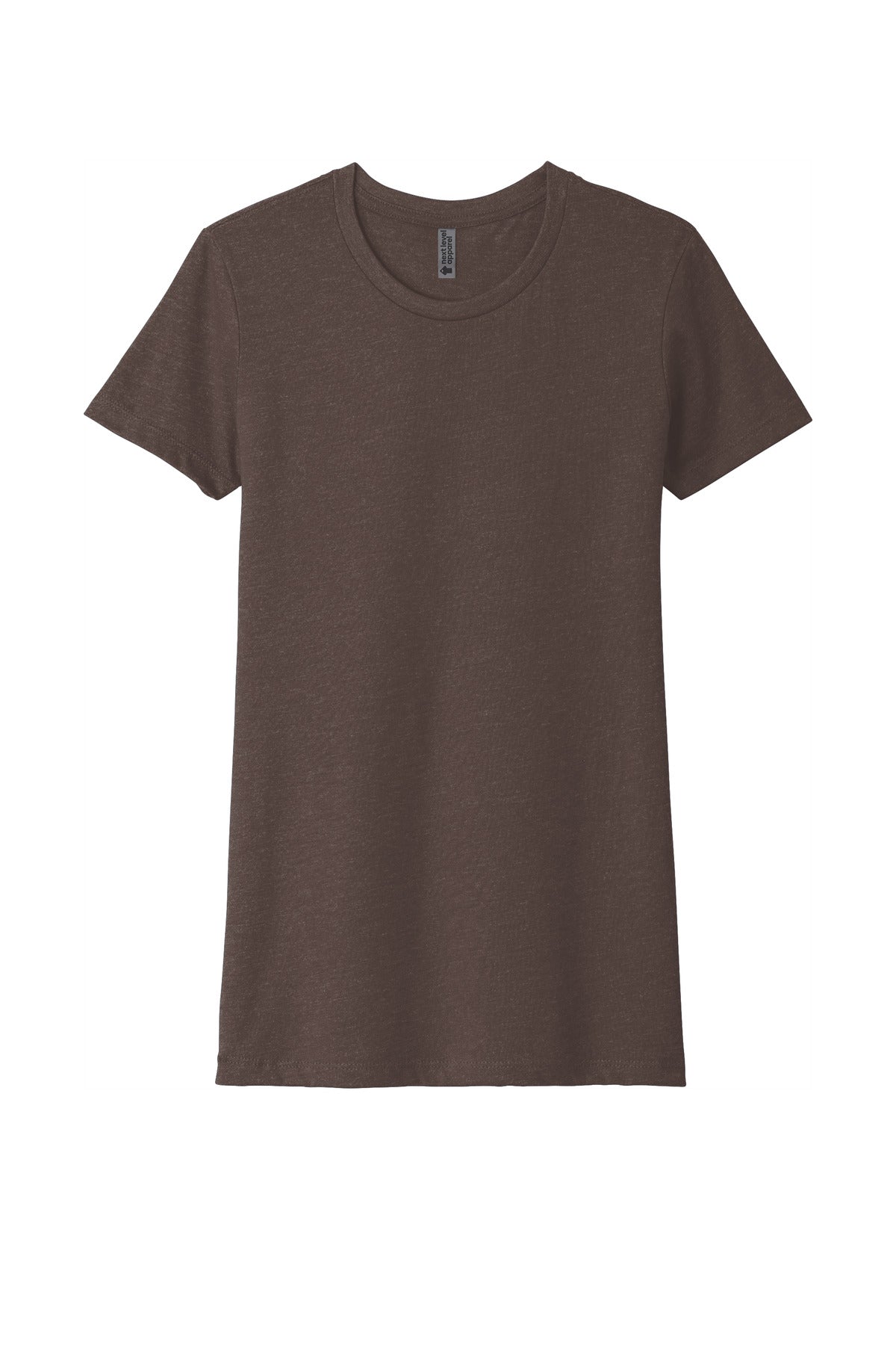 Front View of Espresso Next Level Apparel Women's CVC Tee. NL6610