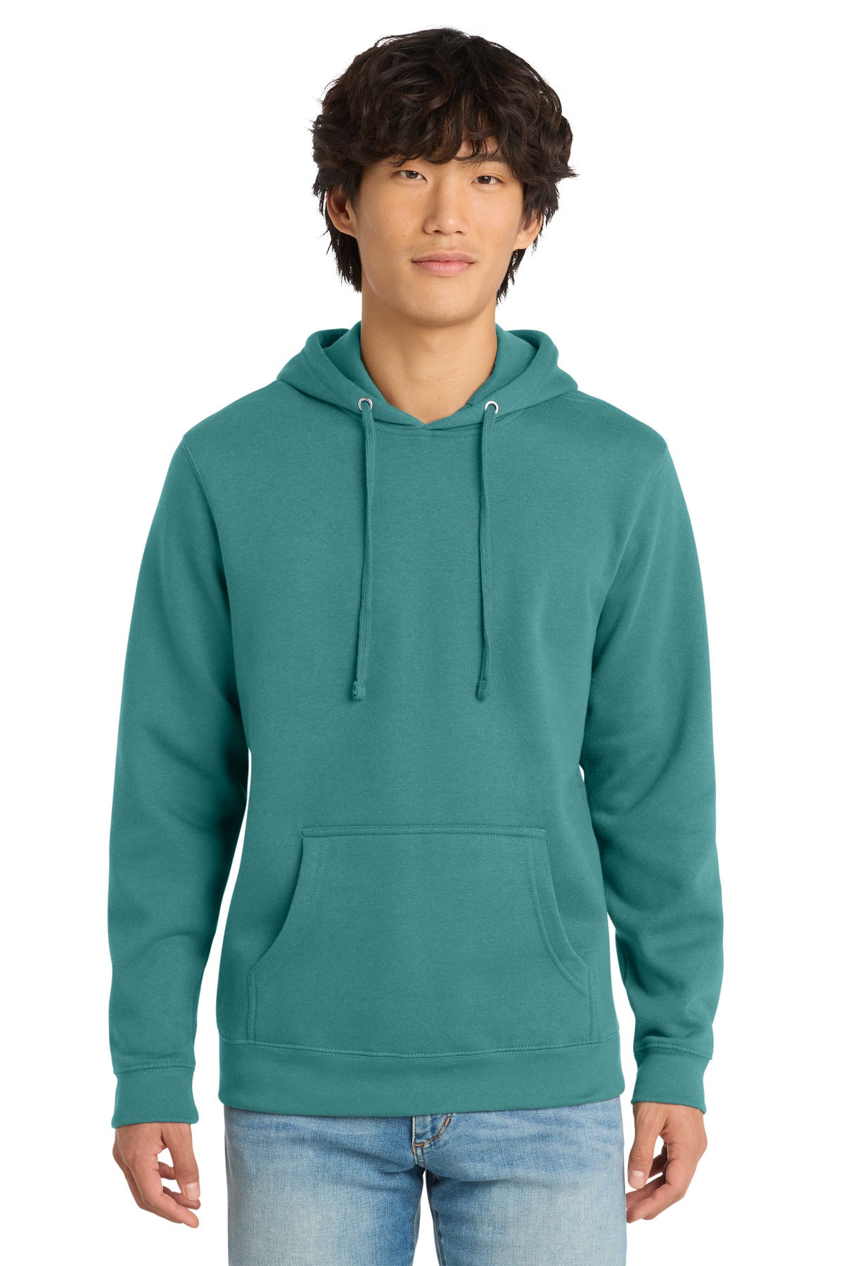 Front View of EuclptusBl District V.I.T. Fleece Hoodie DT6100