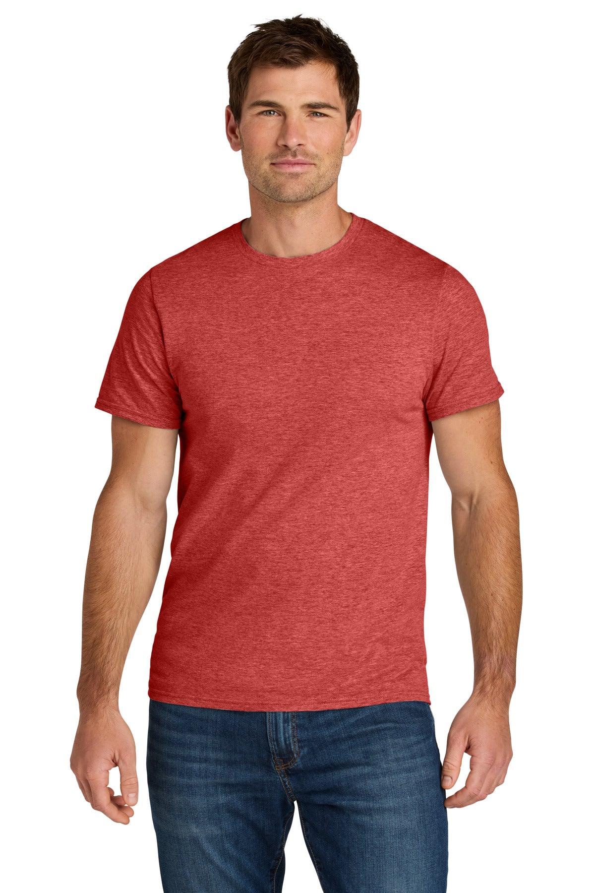 Front View of FieryRdHt Jerzees Ultimate Unisex Ring Spun T-Shirt IC46M