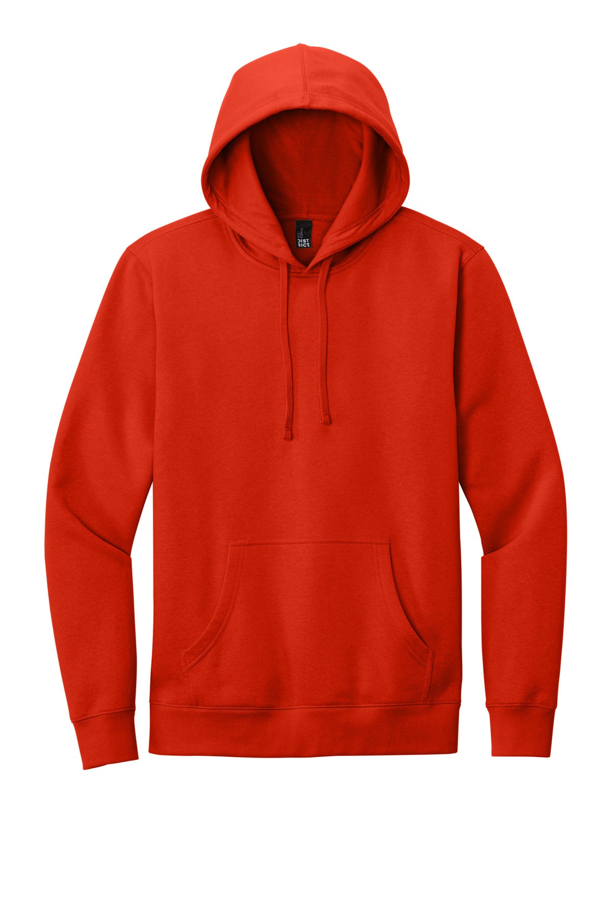 Front View of FieryRed District V.I.T. Fleece Hoodie DT6100
