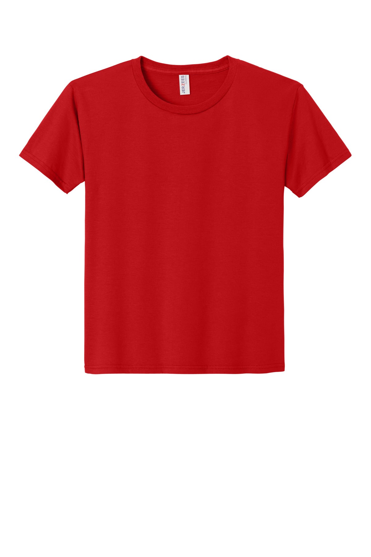 Front View of FieryRed Jerzees Classics Youth Cotton T-Shirt 363Y
