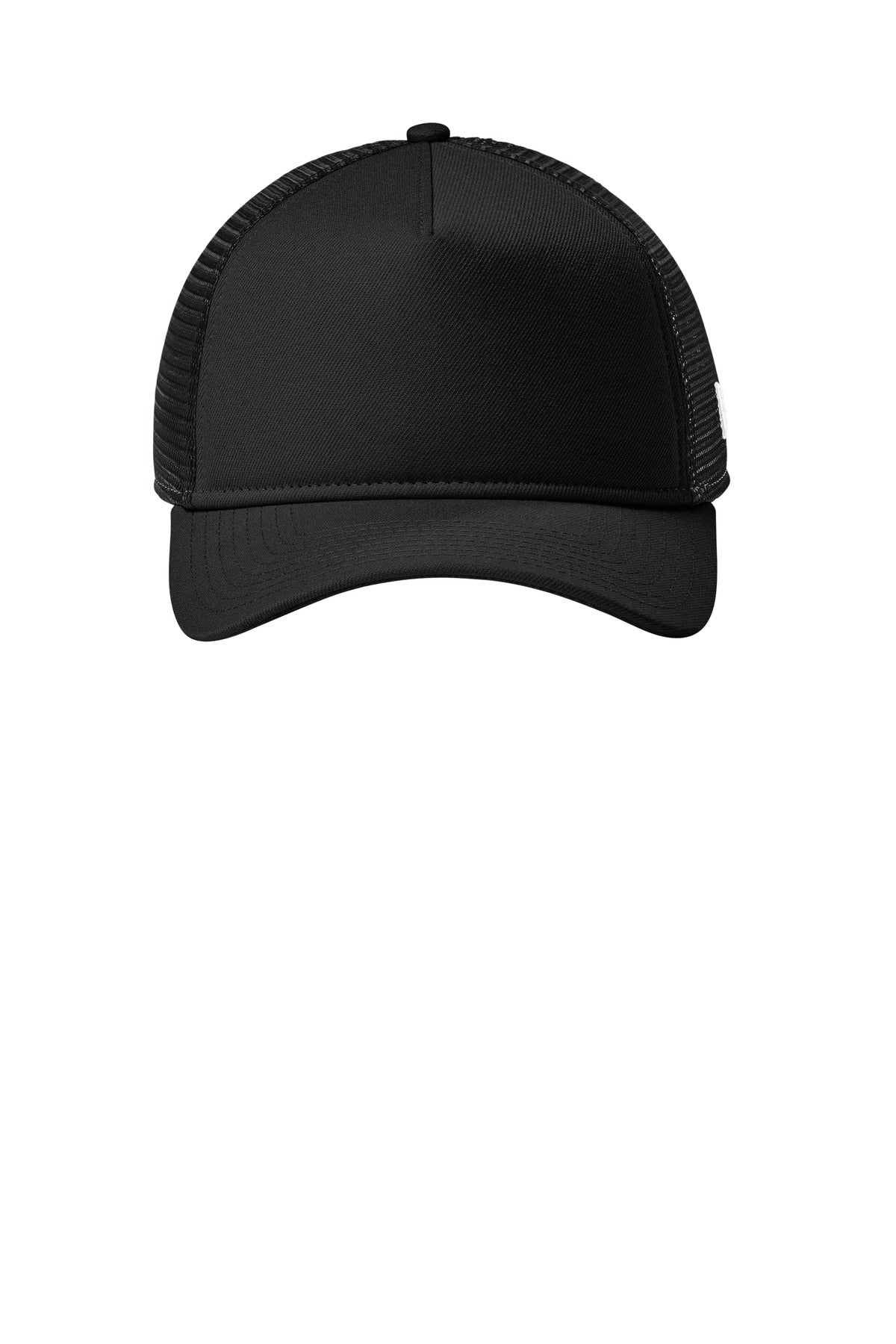 Front View of FlagBlk/Bk New Era A-Frame Snapback Mesh Back Cap NE212